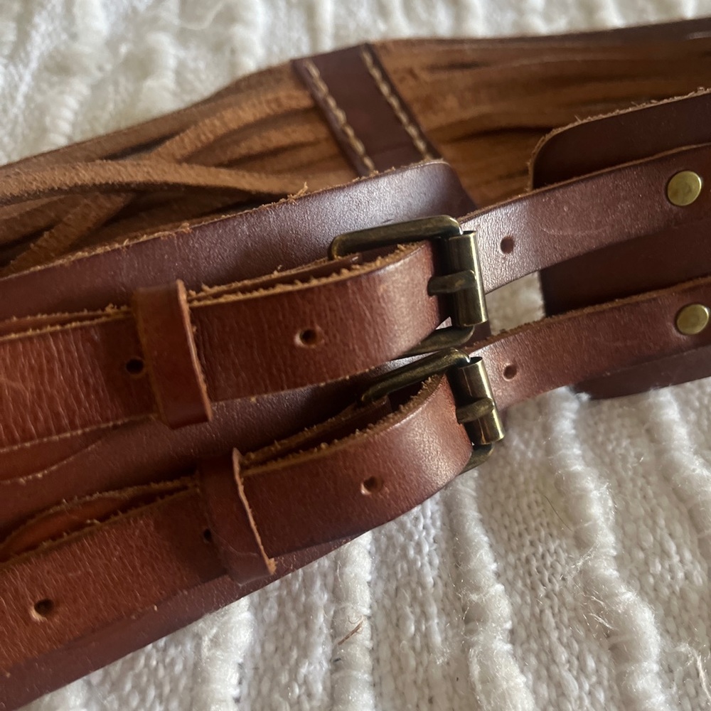 Vintage quality brown leather belt